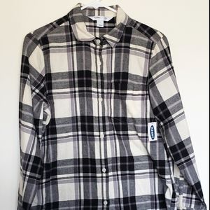 Old Navy Classic Flannel Shirt in Black and White